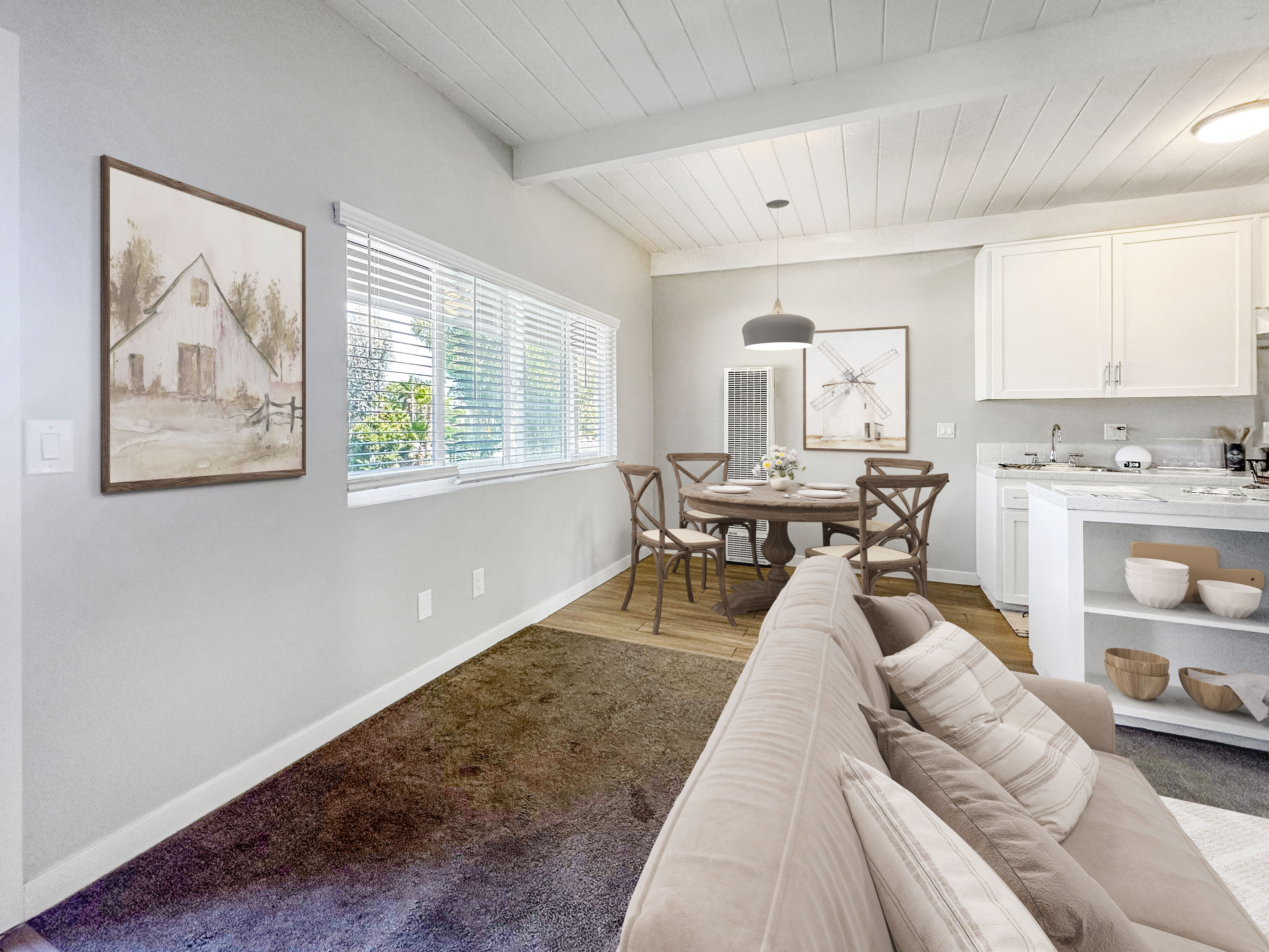 Dining area with kitchen pass-through